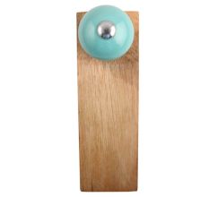 Sea Green Round Ceramic Wooden Door Stopper