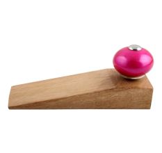 Neon Pink Round Ceramic Wooden Door Stopper