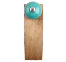 Neon Sea Green Round Ceramic Wooden Door Stopper