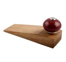 Cherry Round Ceramic Wooden Door Stopper