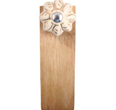 Cream Golden Leaf Big Melon Ceramic Wooden Door Stopper