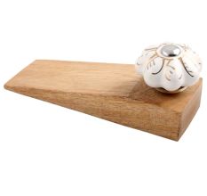 White Golden Leaf Big Melon Ceramic Wooden stopper