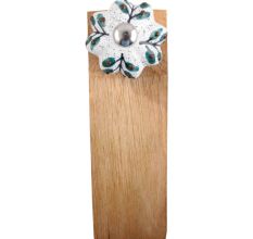 White Green Leaf Melon Ceramic Wooden Door Stopper