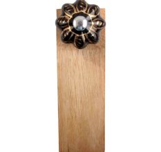 Black And Golden Leaf Big Melon Ceramic Wooden Door Stopper