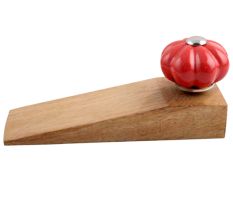 Red Big Melon Ceramic Wooden Door Stopper