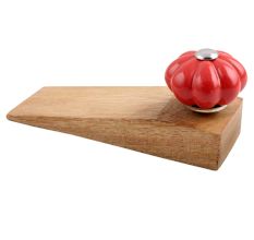 Red Big Melon Ceramic Wooden Door Stopper