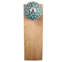 Sage Green And Black Etched Ceramic Wooden Door Stopper