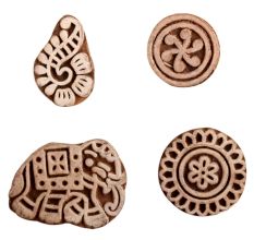 Set of 4 Piece New Mix Wooden Printing Block
