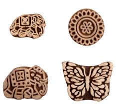 Set of 4 Piece New Mix Wooden Printing Block