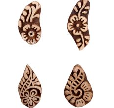 Set of 4 Piece New Mix Wooden Printing Block