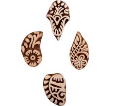 Set of 4 Piece New Mix Wooden Printing Block