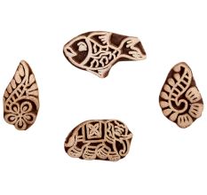 Set of 4 Piece New Mix Wooden Printing Block