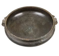 Bronze Urli With Handles On It