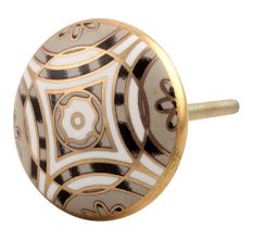Golden Ceramic Floral Cabinet Knob Online