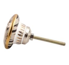 Golden Ceramic Floral Cabinet Knob Online
