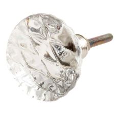 Clear Cut Oval Shape Glass Drawer Knob Online
