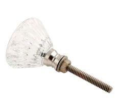 Clear Cut Oval Shape Glass Drawer Knob Online