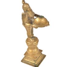 Lady Holding Diya In Her Hands Bronze Figurine