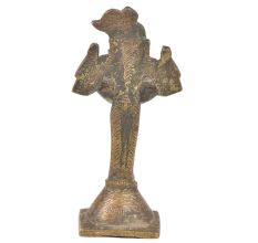 Brass Lady Holding A Diya In Her Hand On A Raised Platform