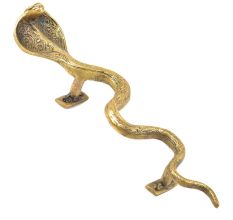 Brass Cobra Snake Handle With Fine Engravings