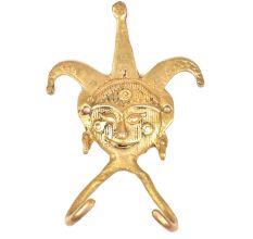 Brass Joker Face Wall Hook With 2 Hooks
