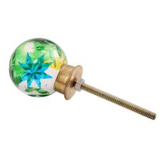 Green And Red Star Cut Glass Drawer Knob Online