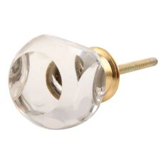 Clear Glass Round Cut Dresser Knob Online 