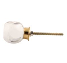 Clear Glass Round Cut Dresser Knob Online 