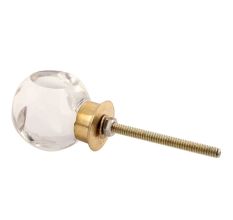 Clear Glass Round Cut Dresser Knob Online 