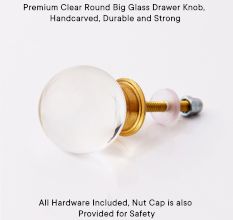 Clear Round Big Glass Drawer Knob Online