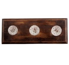 Clear Cut Oval Shape Glass Wooden Hook