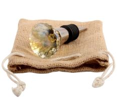 Urenium Yellow Oval Shape Glass Wine Stopper