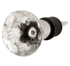 Clear Inside Hole Oval Shape Glass Wine Stopper
