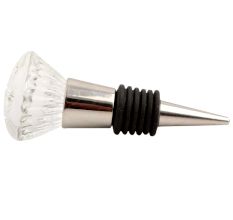Clear Inside Hole Oval Shape Glass Wine Stopper
