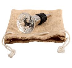 Clear Inside Hole Oval Shape Glass Wine Stopper