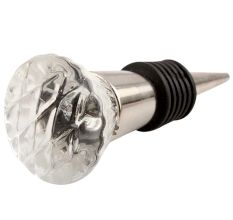 Clear Cut Oval Shape Glass Wine Stopper