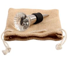 Clear Cut Oval Shape Glass Wine Stopper