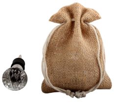 Clear Cut Oval Shape Glass Wine Stopper
