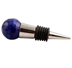 Round Navy Blue Glass Wine Stopper