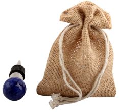Round Navy Blue Glass Wine Stopper
