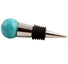 Round Sea Blue Glass Wine Stopper