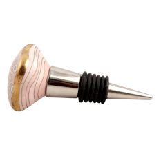 Pink Square Ceramic Floral Wine Stopper