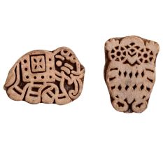 Set of 2 Piece New Mix Wooden Printing Block