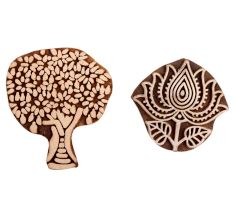 Set of 2 Piece New Mix Wooden Printing Block