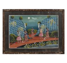 Krishna Teasing Gopis Miniature Painting With Frame