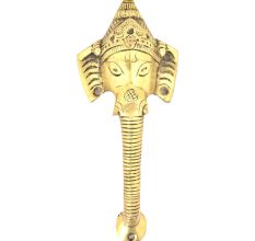 Brass Elephant Handle With Fine Engraving