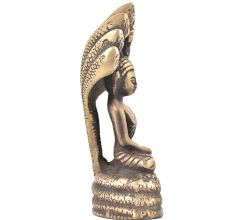 Bronze Buddha Sitting Under Snake Hood