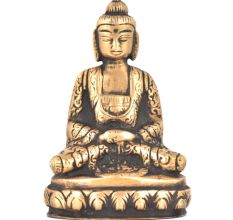 Bronze Buddha Sitting On A Raised Platform