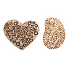 Set of 2 Piece New Mix Wooden Printing Block
