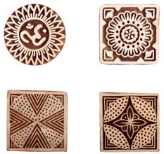 Set of 4 Piece New Mix Wooden Printing Block